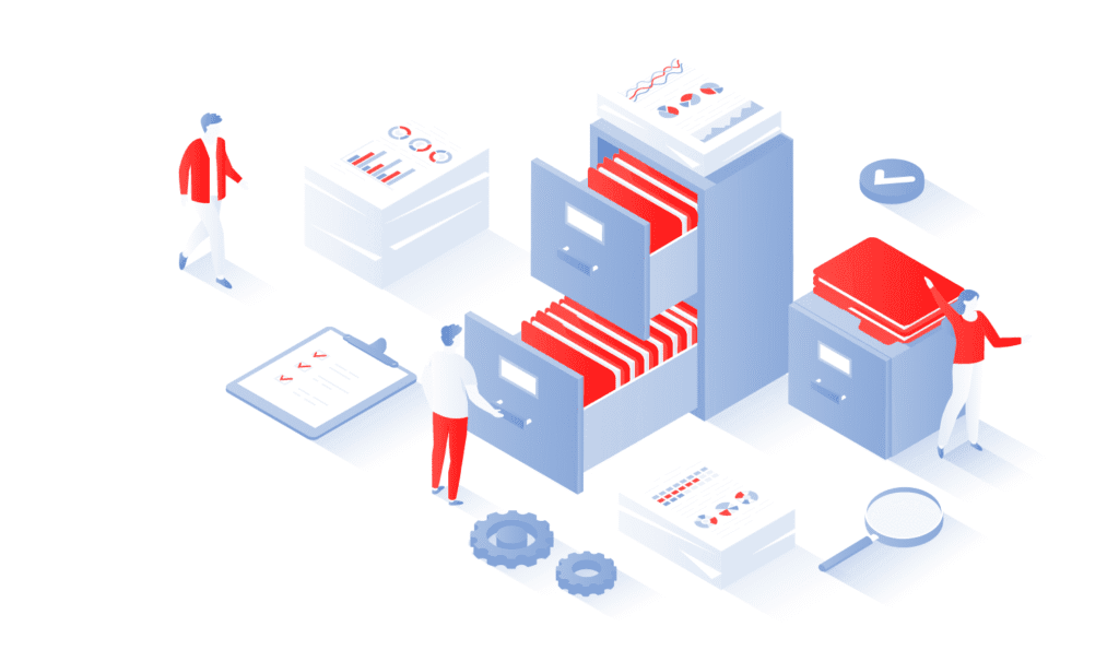 Illustration av Object Storage, även kallat objektlagring